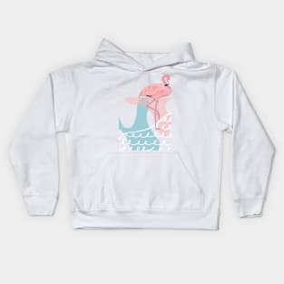 Flamingo Retro Florida Beach Kids Hoodie